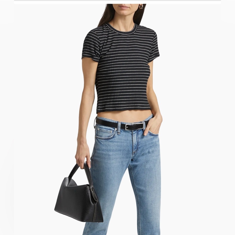 rag & bone
Luca Striped Cotton Crop T-Shirt